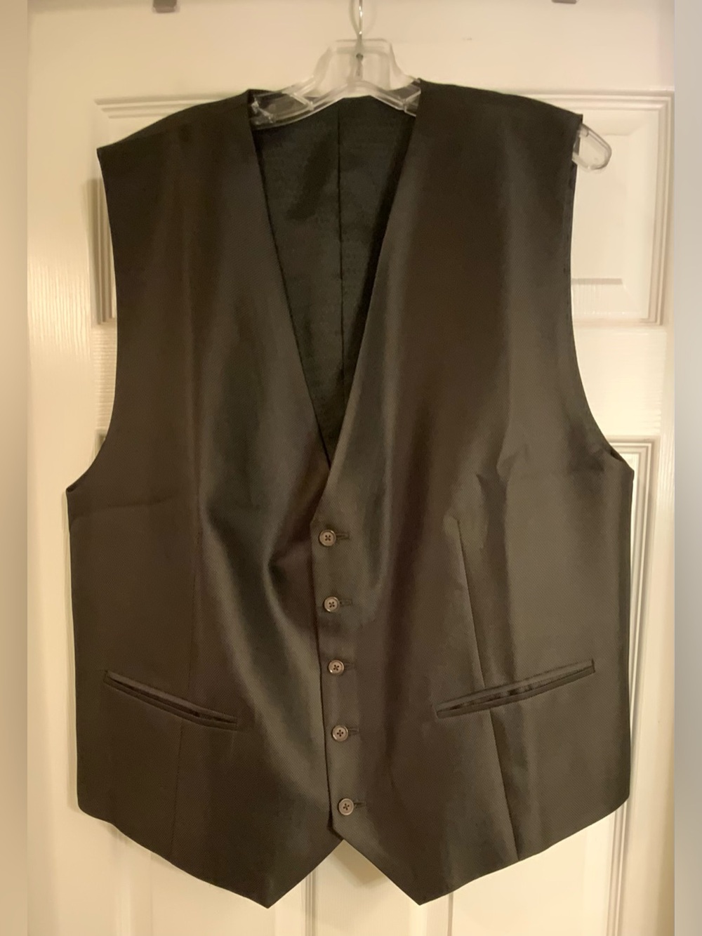 Gioberti Formal Suit Vest Dark Brown Fully Lined Textured Pattern Five Button